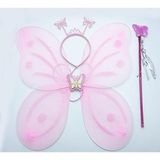 Go İthalat Toz Pembe Renk Kelebek Kanadı Tacı ve Sopası 50x37 cm (5250)