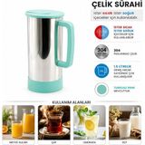 Go İthalat Turkuaz - Paslanmaz Çelik Sıcak - Soğuk Çelik Sürahi (5440) - 300 ml