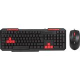 Go İthalat USB Kablolu Klavye - Mouse Set Kırmızı Tuşlu Q Klavye 1600DPI Mouse (5440)