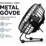 Go İthalat USB Şarjlı - Metal Gövde 14.5X7.5X15CM Mini Masaüstü Fan - Vantilatör EFN-482 (3791)