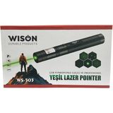 Go İthalat Wison WS-503 100MW 3.7V 3200 Mah Desen Başlıklı Şarjlı Yeşil Lazer Pointer (5440)