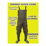 Go out Göğüs Çizme, PVC Tulum Çizme No:40 %100 Su Geçirmez, 55 Mikron Dikişsiz Tulum, Av Avcı Çizme