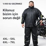 Go Out Motorcu Yağmurluk Max, (Reflektörlü) %100 Su Geçirmez Pvc Kumaş ve Fermuar Tübitak Onaylı - 6XL