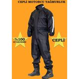 go out Motorcu Yağmurluk Takım (CEPLİ) Su Geçirmez Ekstra Esnek, Sağlam ve Hafif Pvc Kumaş, Kurye Yağmurluk
