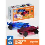 Go Toys Go Magna-Tiles 2 Adet Araba Eklentisi Manyetik Oyuncak - Manyetik Yapı Blokları - Şeffaf