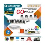 Go Vision 11'li 4mp 4K Ultra Hd Ip Güvenlik Kamera Seti (Gece Görüşlü, Dış Mekan Uyumlu) - yok