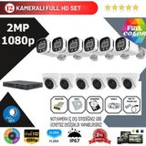 Go Vision 12'li 2mp Ahd Güvenlik Kamera Seti – Full Hd, Gece Görüşlü, Kayıt Cihazı Dahil - yok