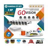 Go Vision 12'li 4mp 4K Ultra Hd Ip Güvenlik Kamera Seti (Gece Görüşlü, Dış Mekan Uyumlu) - yok