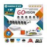 Go Vision 13'lü 4mp 4K Ultra Hd Ip Güvenlik Kamera Seti (Gece Görüşlü, Dış Mekan Uyumlu) - yok