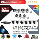 Go Vision 13'lü 5mp Ahd Kamera Seti – Full Color, 360MM Lensli, Gece Görüşlü Güvenlik Sistemi - yok