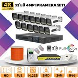 Go Vision 13'lü Güvenlik Ip Kamera Seti - 4mp Dış Mekan Kamera, 3.6mm Lens, H.265, Poe, Warm LED Gece Görüşlü Henüz Değerlendirilmemiş Ilk Sen Değerlendir - Beyaz - Siyah