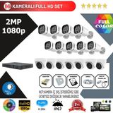 Go Vision 16'lı 2mp Ahd Güvenlik Kamera Seti – Full Hd, Gece Görüşlü, Kayıt Cihazı Dahil - yok
