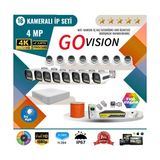 Go Vision 16'lı 4mp 4K Ultra Hd Ip Güvenlik Kamera Seti (Gece Görüşlü, Dış Mekan Uyumlu) - yok