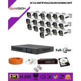 Go Vision 19'li Güvenlik 4mp Ip Kamera Seti - Beyaz