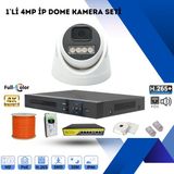 Go Vision 1'li Güvenlik Ip Dome Kamera Seti - 4mp Dış Mekan Kamera, 3.6mm Lens - Siyah - Beyaz