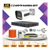 Go Vision 1'li Güvenlik Ip Kamera Seti - 4mp Dış Mekan Kamera, 3.6mm Lens, H.265, Poe, Warm LED Gece Görüşlü