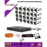 Go Vision 24'lü Güvenlik Ip Kamera Seti - 5mp Dış Mekan Kamera - Beyaz