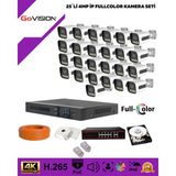 Go Vision 25'li Güvenlik 4mp Ip Kamera Seti - Beyaz