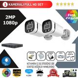 Go Vision 2'li 2mp Ahd Güvenlik Kamera Seti – Full Hd, Gece Görüşlü, Kayıt Cihazı Dahil - yok