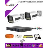 Go Vision 2'li Güvenlik Ip 5mp Kamera Seti - Beyaz