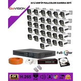 Go Vision 31'li Güvenlik 4mp Ip Kamera Seti - Beyaz