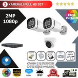 Go Vision 3'lü 2mp Ahd Güvenlik Kamera Seti – Full Hd, Gece Görüşlü, Kayıt Cihazı Dahil - yok