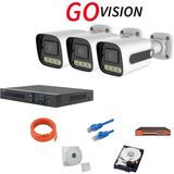 Go Vision 3'lü 5mp 4K Ultra Hd Ip Güvenlik Kamera Seti (Gece Görüşlü, Dış Mekan Uyumlu) - Yok