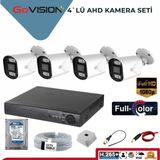 Go Vision 4'lü 2 Mp Ahd Kamera Seti- 3.6mm Full Color Serisi - Siyah - Beyaz