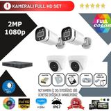 Go Vision 4'lü 2mp Ahd Güvenlik Kamera Seti – Full Hd, Gece Görüşlü, Kayıt Cihazı Dahil - yok