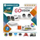 Go Vision 4'lü 4mp 4K Ultra Hd Ip Güvenlik Kamera Seti (Gece Görüşlü, Dış Mekan Uyumlu) - yok
