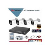 Go Vision 4'lü Ahd Kamera Seti 1080p 2mp Lens Gece Görüşlü, Full Color Serisi
