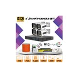 Go Vision 4'lü Güvenlik Ip Kamera Seti - 4mp Dış Mekan Kamera, 3.6mm Lens, H.265, Poe, Warm LED Gece Görüşlü