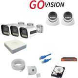 Go Vision 5'li 5mp 4K Ultra Hd Ip Güvenlik Kamera Seti (Gece Görüşlü, Dış Mekan Uyumlu) - Beyaz