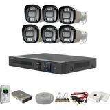 Go Vision 6'lı 2 Mp Ahd Kamera Seti- 3.6mm Full Color Serisi - Siyah - Beyaz
