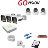 Go Vision 6'lı 4mp 4K Ultra Hd Ip Güvenlik Kamera Seti (Gece Görüşlü, Dış Mekan Uyumlu) - Beyaz