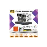 Go Vision 6'lı Güvenlik Ip Kamera Seti - 4mp Dış Mekan Kamera, 3.6mm Lens, H.265, Poe, Warm LED Gece Görüşlü