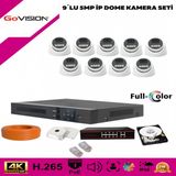 Go Vision 9'lu 5mp 4K Ultra Ip Kamera Seti - Yok