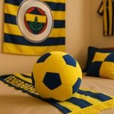 Goal Peluş Futbol Topu - Taraftar Sarı Lacivert Yumuşak Top - 20 cm Dekoratif ve Oyuncak Top - Sarı - Lacivert
