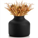 Goaste Modern Mat Siyah Metal Vazo, Çiçekler için Küçük Siyah Vazo, Masa Orta Parçası, Ev, Raf, Ofis, Bahçe Dekoru için 6,5 İnç Uzun Demir Buzlu Çiçek Düzenleme Vazosu, Siyah