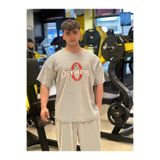 Goat Giyim Olympia Baskılı Oversize Dikey Çizgili Spor Gym Erkek T Tshirt