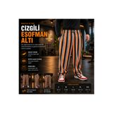 Goat Giyim Sonte Renkli Çizgili Jogger Cepli Rahat Kalıp Oversize Spor Gym Erkek Eşofman Altı Siyah Turuncu Gri