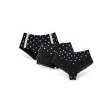GOB Büyük Beden DOTS - 3'lü İç Çamaşırı Seti - Boyshort, Dantel Şort Panty ve Yüksek Bel Yarım Tanga - Esnek, Puantiyeli