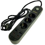 Gobax MG-106 2Xusb+2Type-C Çıkışlı 3Lü 2Metre Akım Korumalı Priz