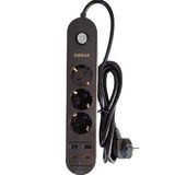 Gobax Termal Akım Korumalı 3xpriz 2usb & 2type-C 2mt Uzatmalı Priz