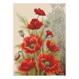 Goblen Atölyesi 40*50 cm etamin kumaşa renkli baskı ve ipleri