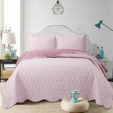 Goblette Home Perla Petek Desenli Kapitone Yatak Örtüsü Seti (Tek & Çift) | Çift Taraflı Dalgalı Kesim Lüks Tasarım (4 Renk) - Pudra - 260 x 240 cm