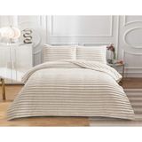 Goblette Home Serra Çift Kişilik Lüks Battaniye & Yatak Örtüsü Seti 230X250 cm | Yumuşak Fitilli Pelüş Kadife (5 Renk Seçeneği) - Bej - 230 x 250 cm