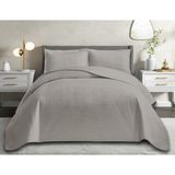 Goblette Home Sofia Serisi Modern Kapitone Yatak Örtüsü Seti Çift Kişilik | Mini Baklava Desenli Düz Kesim Lüks Tasarım ( Renk) - Gri - 230 x 250 cm