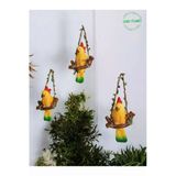 Gobo Goboticaret 3 Adet Dekoratif Sallanan Duvar Ve Bahçe Süsü Kuş Biblo Farklı Renk Seçenekleri 13*9 Cm