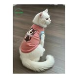 Gobo Şeker Pembe Renkli Kedi ve Köpek Kıyafeti Elbisesi Siyah Kedi Baskılı XSMALL/XS/Beden 0